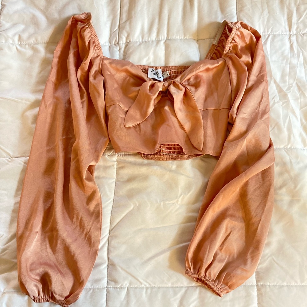 Princess Polly Apricot Long Sleeve Blouse